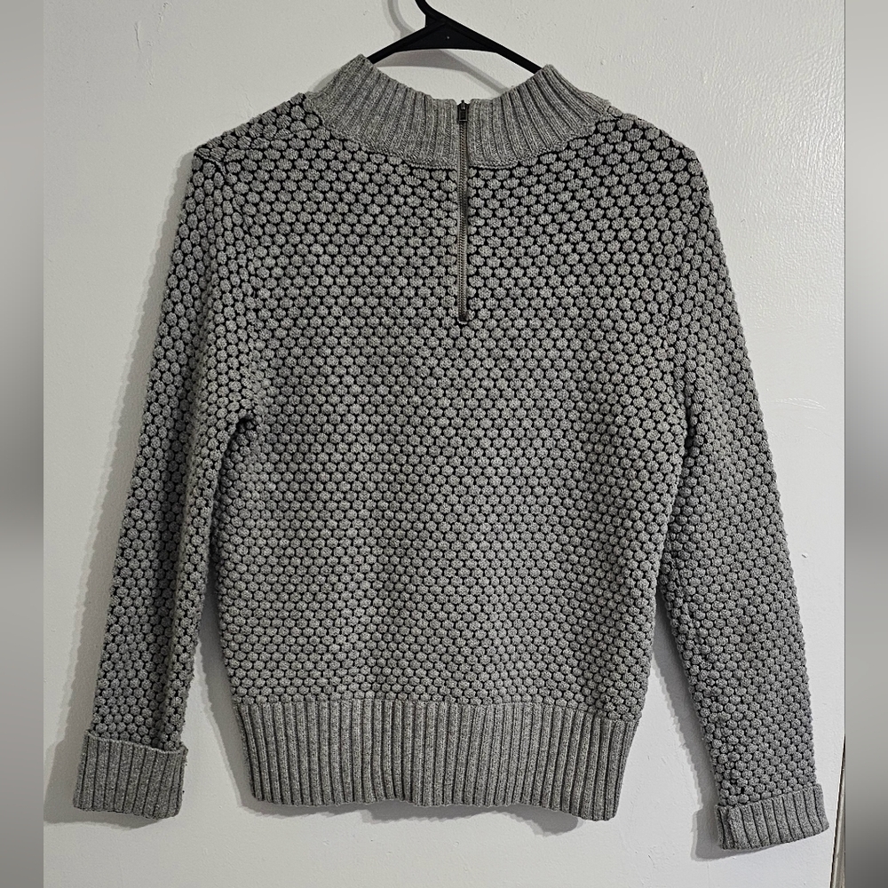 Banana Republic Mock-Neck‎ Honey comb Stitch Sweater Women's Small Gray Preppy